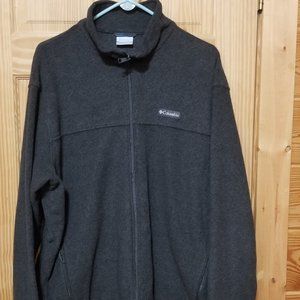 Columbia XXL Mens Fleece Sweatshirt Long Sleeve Full Zip Gray